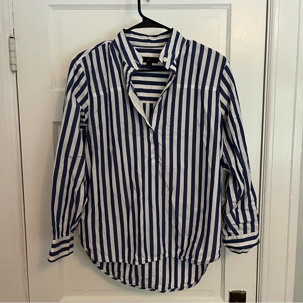 J. Crew Band-collar Popover Tunic in Bold Stripe - Picture 2 of 6